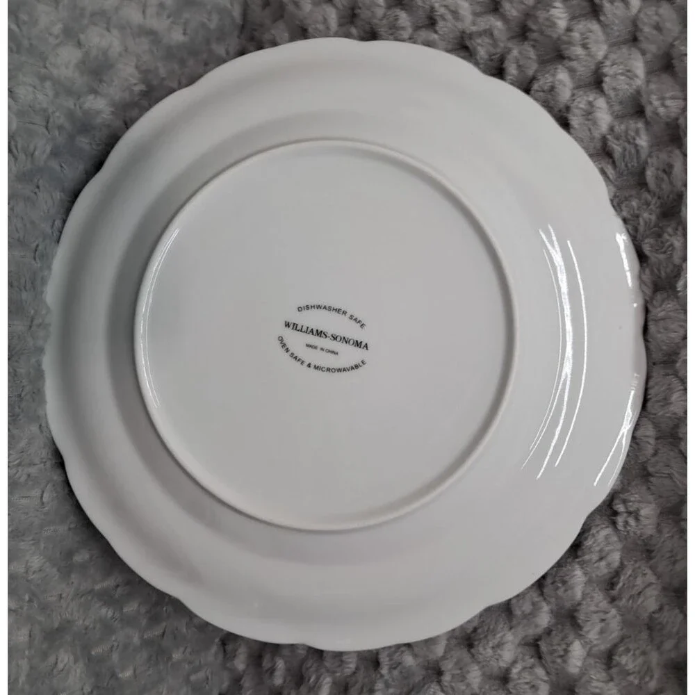 Set 4 Williams Sonoma Dinner Plates Acorn Turkey Thanksgiving Transferware 10.5
